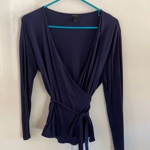 JCrew navy blue wrap top